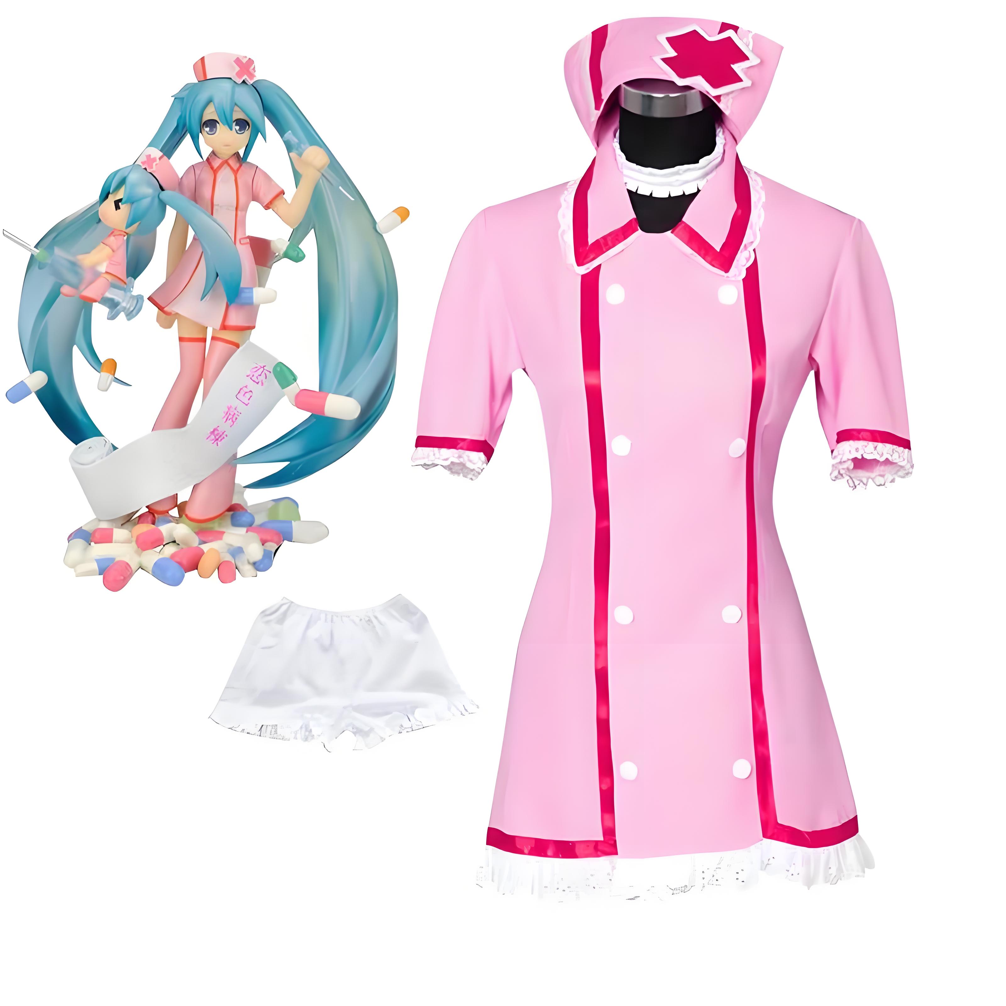 Anime Cosplay Nurse - Anime Vocaloid Miku Cosplay różowa sukienka
