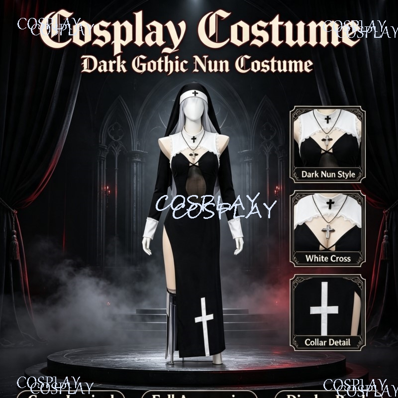 Kostium zakonnicy z wysokim ro – Anime Cosplay Photoshoot recenzja i cena
