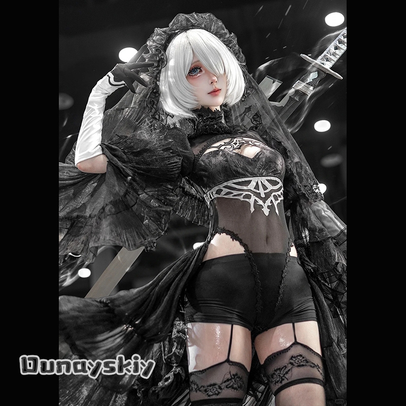 825NieRAuomta 2B Fanart Strój  – Anime Cosplay Photoshoot recenzja i cena